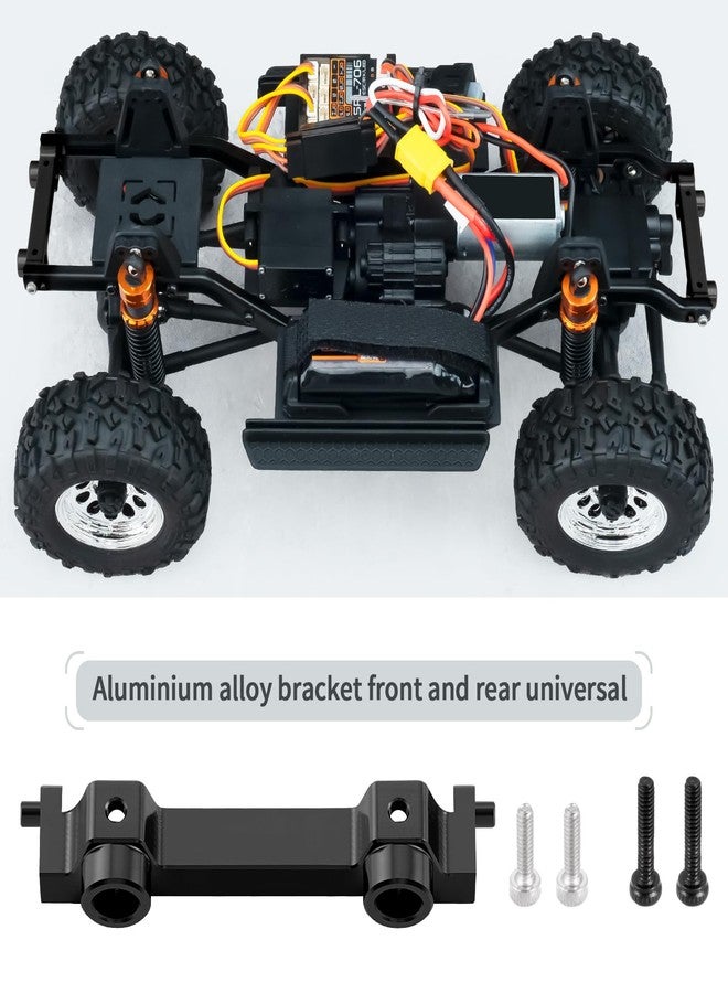 QUE-T Aluminium Front Rear Universal Bumper Mount Brackets Upgrade for 1/18 HPI Venture HILUX RC Crawler Car (Black) - Image 4